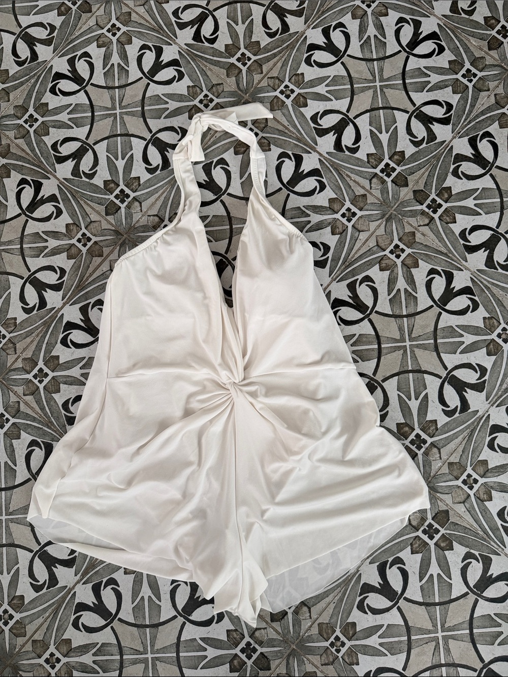Magicsuit White Twist-Front One-Piece Halter Swim